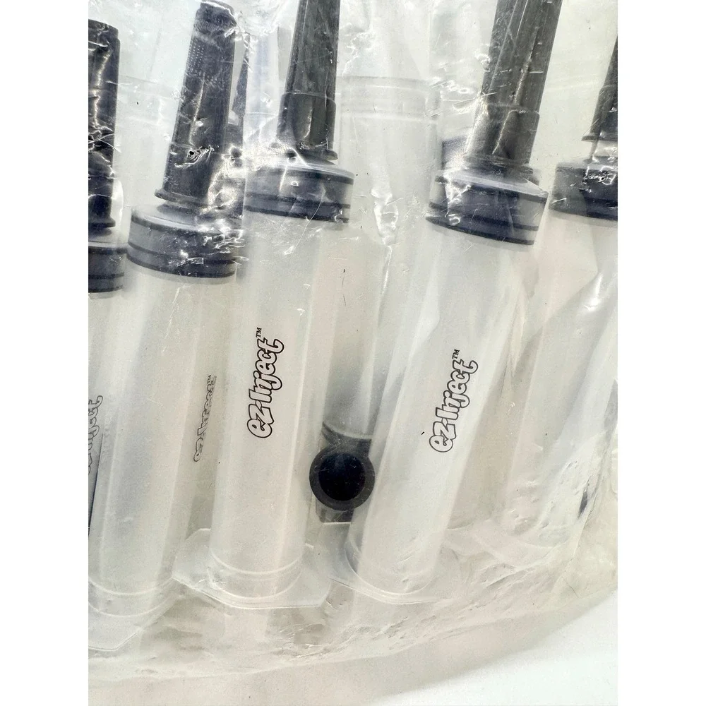 EZ-Inject Jello Shot Syringes Bulk Lot 15pc Clear Plastic Party Injectors Black‎